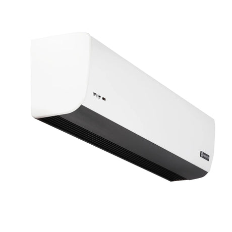 Barriera d’aria fredda AERIS C‑1P 230 V: dispositivo a flusso orizzontale, struttura compatta con griglia frontale, alimentazione elettrica a 230 V; progettato per creare un velo d’aria raffreddante davanti a porte o varchi, migliorando comfort e prevenendo l’ingresso di aria calda.