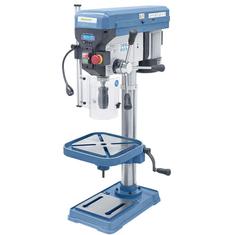 Trapano da banco Bernardo BM 25 T / 400 V con mandrino autoserrante, tavola inclinabile ±45°, display digitale e funzione rotazione destra/sinistra
