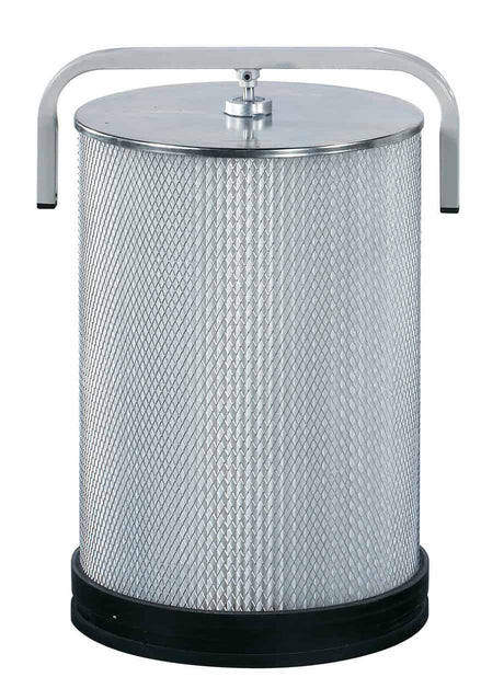 Cartuccia filtro Bernardo FP 1 per polveri fini, diametro 370 mm, altezza 490 mm, con superficie filtrante da 2,25 m² e spazzola di pulizia integrata.