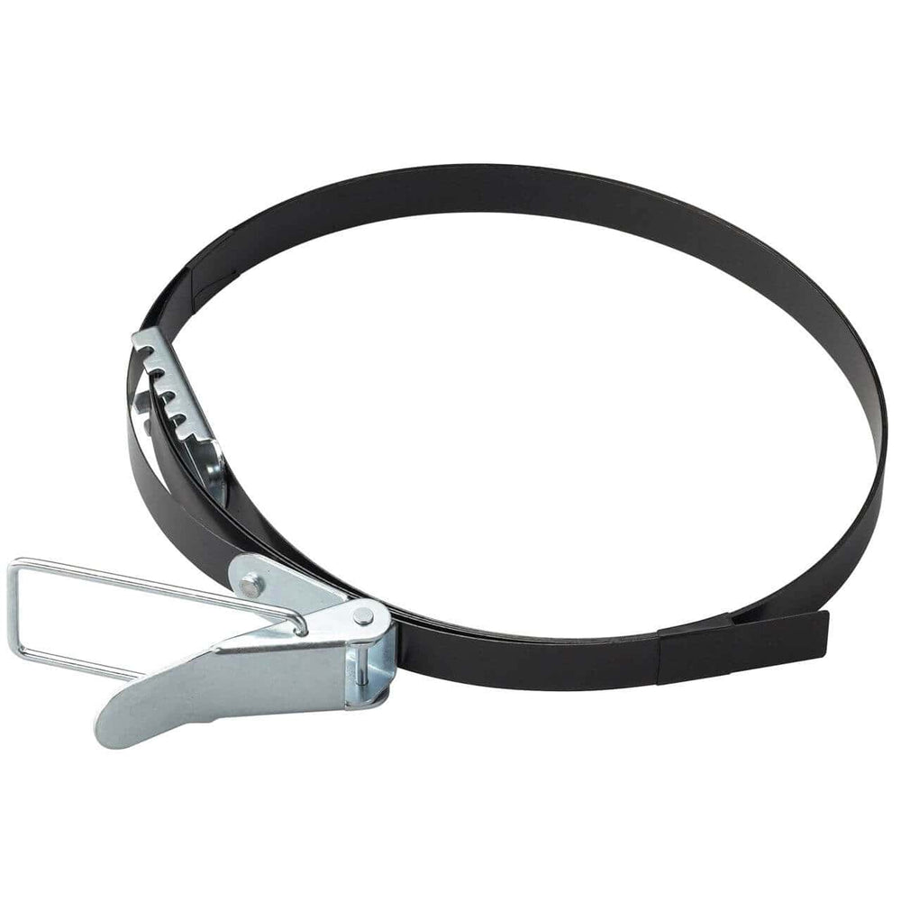 Fascetta di fissaggio Bernardo in acciaio zincato, compatibile con aspiratori DC 300, DC 400, DC 500 E, DC 350 CF, DC 450 CF e DC 550 CF, ideale per il montaggio di filtri e sacchetti di raccolta.