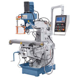 Fresatrice universale Bernardo UWF 90 V con tavola 1270 x 280 mm, mandrino ISO 40 verticale/orizzontale, DRO 3 assi e serraggio pneumatico utensile.