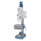 Trapano a colonna Bernardo GB 40 SN Vario con tavola inclinabile, due avanzamenti automatici, display digitale e pompa refrigerante integrata. Capacità di foratura fino a 40 mm.