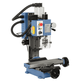 Trapano-fresatrice Bernardo KF 20 Super con testa inclinabile ±45°, motore brushless da 500 W e piano crociato con cave a T, ideale per lavorazioni di precisione.