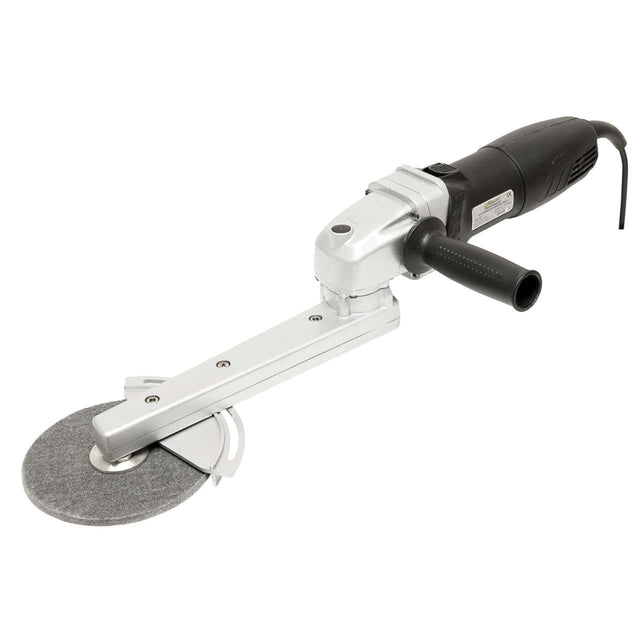 Smerigliatrice-saldatrice Bernardo KNS 150 con manico orientabile e disco Ø 150 mm, ideale per cordoni di saldatura e lavorazioni inox.