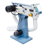 Levigatrice a nastro Bernardo MS 75 x 2000 DC-2 con due velocità, aspirazione integrata 520 m³/h e nastro abrasivo 75 x 2000 mm.