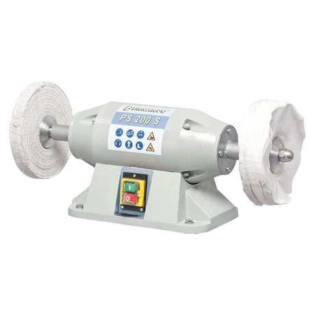 Smerigliatrice lucidatrice Bernardo PS 200 S con due dischi pulitori da Ø200 mm (morbido e duro), compatta e professionale.