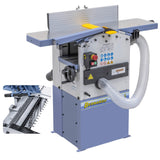 Pialla filo e spessore Bernardo PT 260 S con albero elicoidale e 24 inserti TCT, precisa e silenziosa, completa di aspiratore integrato.