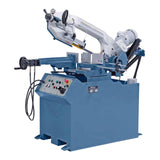 Sega a nastro Bernardo MBS 300 DGA con doppio taglio obliquo, funzione semiautomatica e guida lama con inserti in metallo duro.