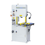 Sega a nastro verticale Bernardo VMS 520 A con tavolo in ghisa, velocità variabile, saldatrice per lame e display LED digitale.