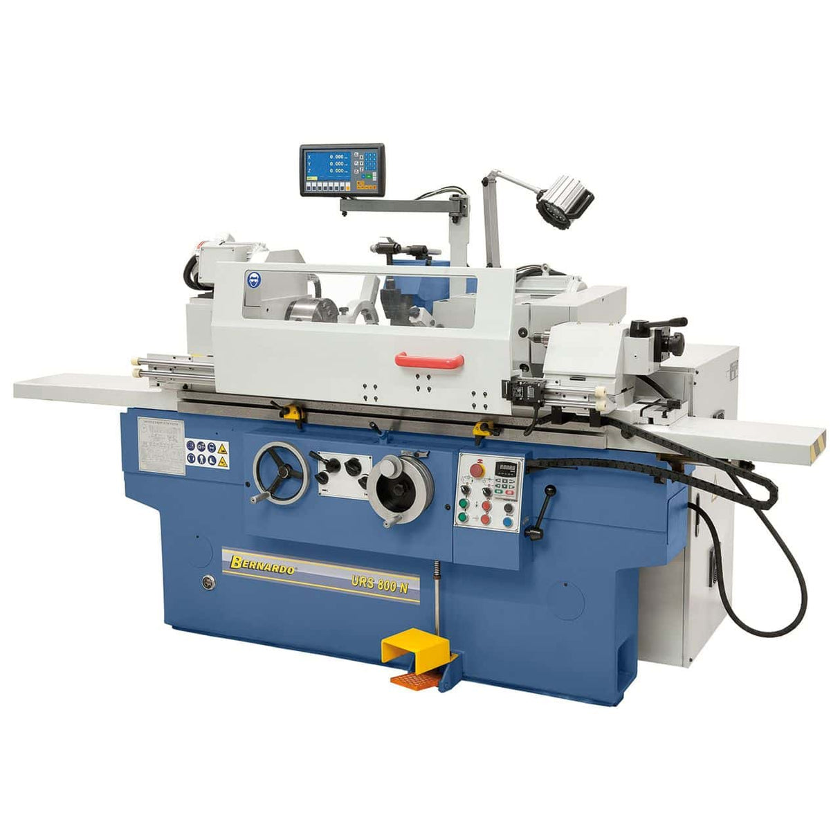 Smerigliatrice cilindrica universale Bernardo URS 800 N per rettifica interna ed esterna, con distanza tra le punte 800 mm e DRO a 2 assi.