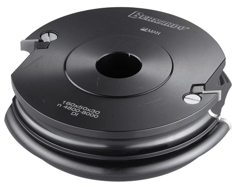 Testa multifunzione Bernardo Ø120 mm in lega di alluminio, altezza 40 mm e foro 30 mm, dotata di coltelli reversibili HW per la creazione di diversi profili su legno e pannelli.