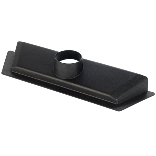 Bocchetta di aspirazione pavimento fissa tipo floor sweep con attacco da 4 pollici, ideale per la raccolta di polveri e residui in officina.