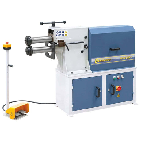 Bernardo Bordatrice elettrica MSM 500 C con gola da 330 mm, motore da 2,2 kW e 4 coppie di rulli per bordatura e flangiatura incluse.