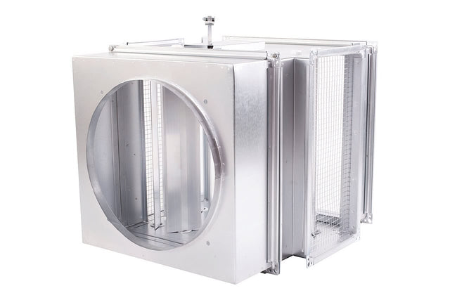 Camera di miscelazione Reventon MC per modelli HC20–45, ideale per regolare il rapporto tra aria esterna e aria di ricircolo. Progettata per migliorare la qualità dell’aria e l’efficienza del riscaldamento, si integra perfettamente con gli aerotermi della serie HC, garantendo un controllo ottimale del microclima negli ambienti industriali e commerciali.