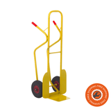 Carrello Ravendo CLB 225 LS con ruote pneumatiche 3.00×4/4 e piastra 245 mm, portata 225 kg, ideale per logistica e edilizia.