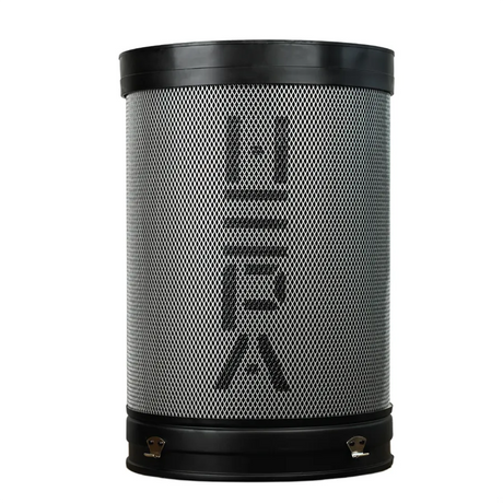 Vista dettagliata della cartuccia filtrante LAGUNA con superficie pieghettata, adatta per l’installazione sull’aspiratore PFlux 1, con struttura resistente e maniglia di pulizia integrata.