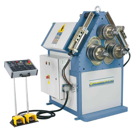 Curvatrice ad anello idraulica Bernardo BPK 100 H con rulli da 315 mm e motore idraulico da 11 kW, ideale per grandi tubi e profili.