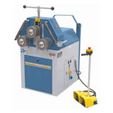 Curvatrice motorizzata Bernardo BPK 50 N2 con motore a due velocità, rulli da 155 mm e pedale con arresto di emergenza.