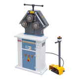 Curvatubi elettrica compatta Bernardo BPK 35 N con rulli standard, raddrizzatori laterali e pedale con arresto di emergenza.