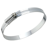 Fascetta metallica stringitubo per fissare in modo sicuro tubi di aspirazione da 100 mm agli innesti degli aspiratori industriali.