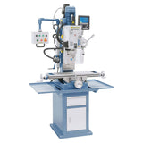 Fresatrice FM 50 HSV con testa inclinabile, motore potente e visualizzatore digitale a 3 assi ES-12 V, ideale per lavorazioni precise.