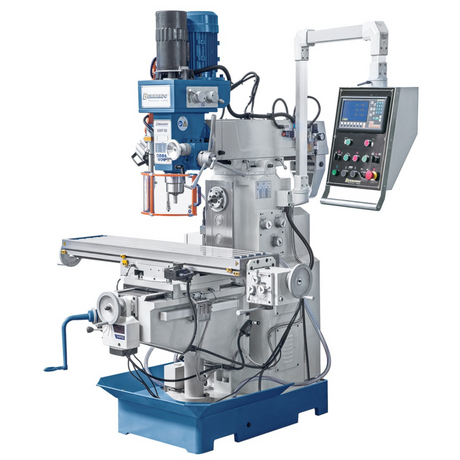Fresatrice universale Bernardo UWF 90  con tavola 1270 x 280 mm, mandrino ISO 40 verticale/orizzontale, DRO digitale e serraggio pneumatico utensile.