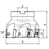 Front and corner cutters diam. 63 mm / B 22