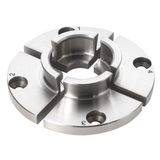 Ganasce standard Record Power da 35 mm con profilo a coda di rondine e design a becco di falco, ideali per perni e incavi di piccole dimensioni nella tornitura del legno.