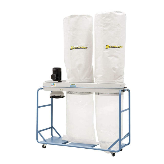 Bernardo FT 302 N – impianto di aspirazione 4200 m³/h con sacche filtro e trucioli, 4 attacchi Ø 100 mm e motore 3,0 kW.