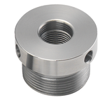 Inserto filettato Record Power 1-1/4" x 8 TPI UNS RH in acciaio con fori laterali per serraggio, compatibile con mandrini SC4/SC1 e torni DVR-XP e 1624-44.