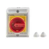 Interruttore rotativo di sicurezza da 400V con custodia IP65, ideale per impianti industriali e interventi manutentivi sicuri