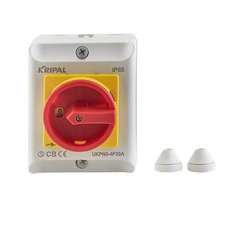 Interruttore rotativo di sicurezza da 400V con custodia IP65, ideale per impianti industriali e interventi manutentivi sicuri