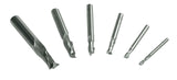 6-piece milling cutter kit with 3-10 mm shank