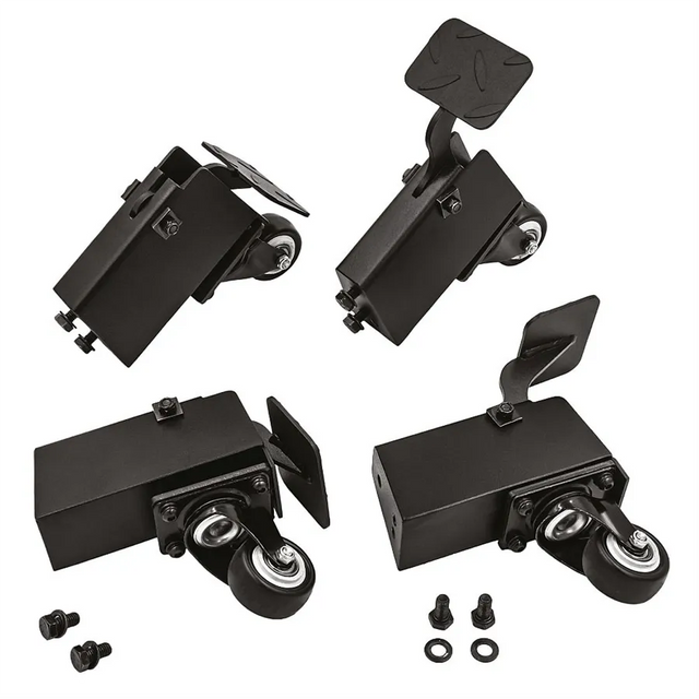 Set ruote Laguna per V10 con sistema di blocco compatibile con supporto regolabile V10S per facile movimentazione in officina.
