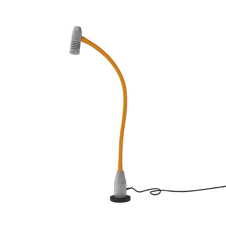 Lampada LED con braccio flessibile da 450 mm e base magnetica dritta rivestita, ideale per illuminare punti precisi su macchine utensili.