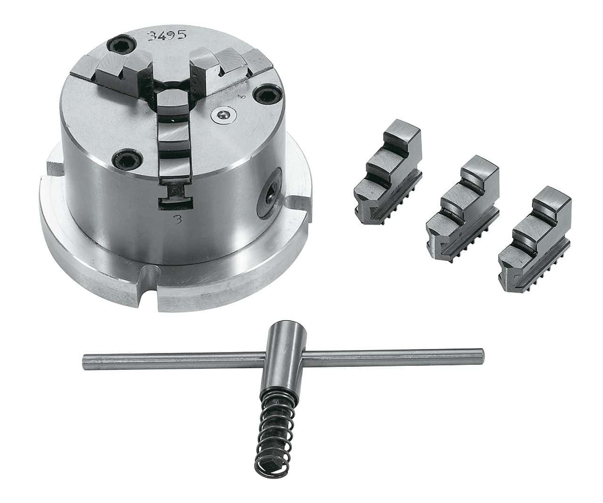 3-jaw lathe chuck with clamping plate