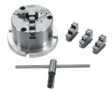 3-jaw lathe chuck with clamping plate