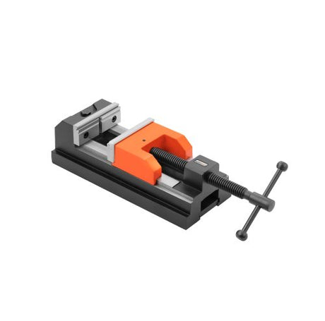 Morsa professionale FLOTT Felix 2.0 da 120 mm con ganasce prismatiche temprate per serraggio rapido e sicuro su trapano a colonna