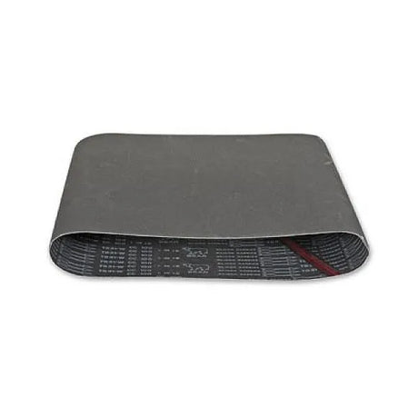 Dettaglio del nastro abrasivo montato sul tamburo della calibratrice LAGUNA 1938 SuperMax, pronto per lavorazioni precise e uniformi.