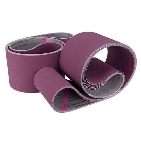 Set di 10 nastri abrasivi 1220x100 mm grana 80 per sgrossatura e preparazione superfici.