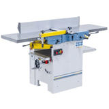 Pialla a filo e spessore Bernardo FS 410 P 400 V con tavoli in ghisa, recinzione inclinabile, display digitale e albero a 3 coltelli HSS, ideale per falegnamerie e laboratori professionali.