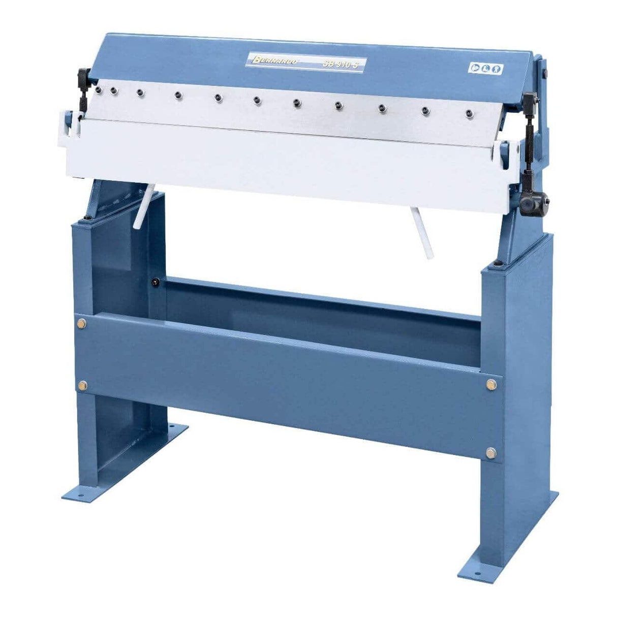 Piegatrice manuale Bernardo SB 915 S con struttura compatta e robusta, ideale per piegare lamiere fino a 915 mm di lunghezza.