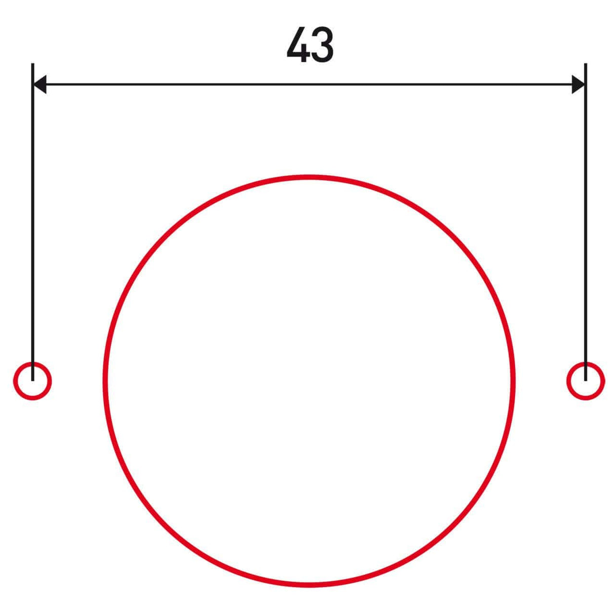 Portapunta da 43 mm per maniglie finestra