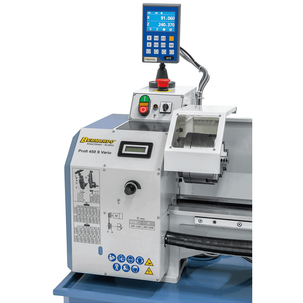 Profi 450 S Vario lathe / 230 V with 2-axis position indicator ES-12V