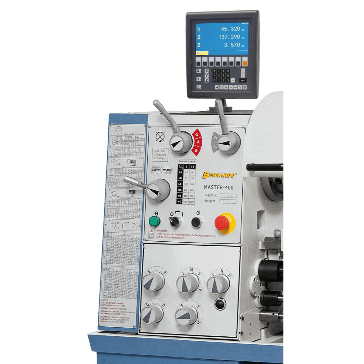 Master 400 Universal Lathe with Display, Including 3-Axis Digital Display 