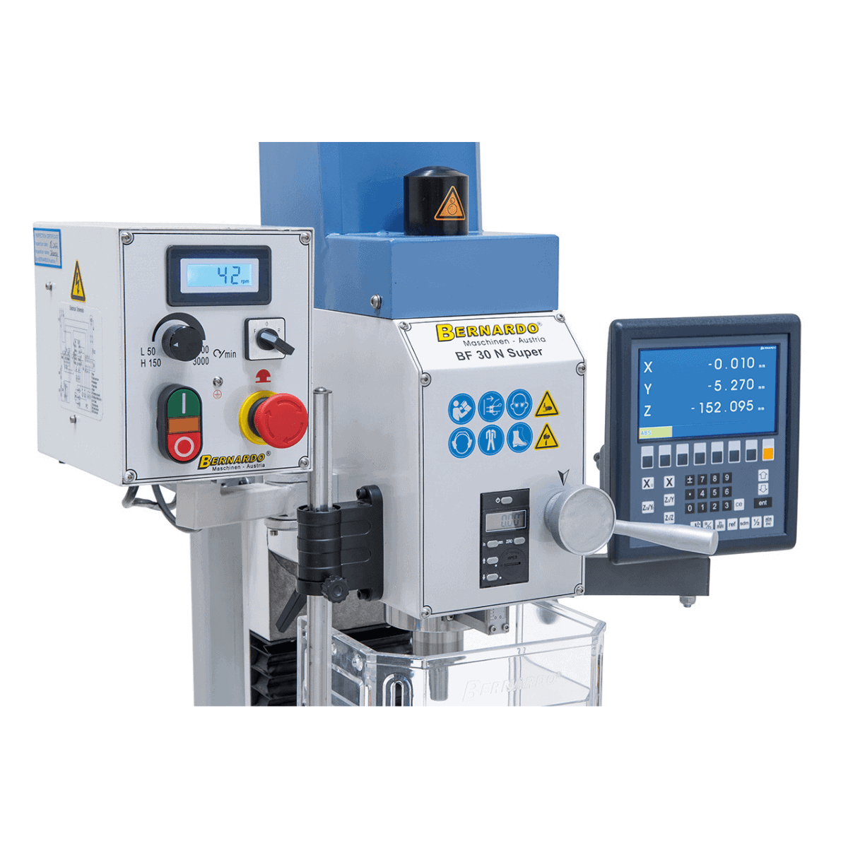 Drill and milling machine BF 30 N Super with feed and 3-axis display ES-12 V