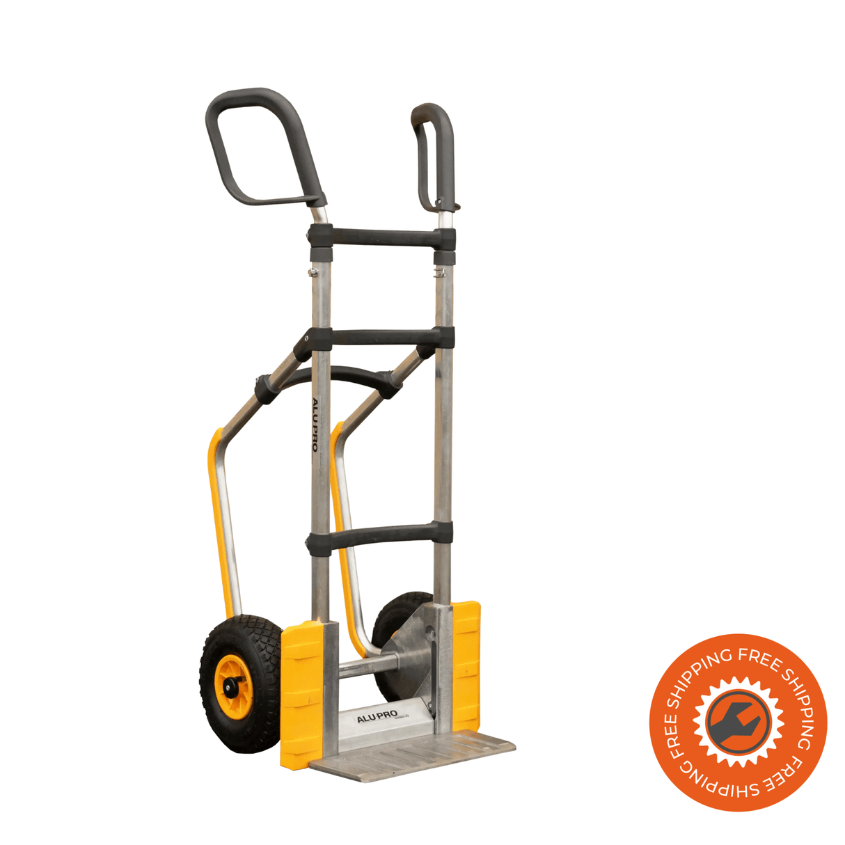 Carrello Ravendo Alu-Pro 2500 CLS S SR in lega di alluminio con ruote pneumatiche e piastra robusta, capacità di carico 250 kg.
