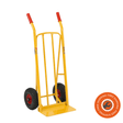 Carrello portapacchi Ravendo CLS 250 LS in acciaio giallo con ruote pneumatiche e capacità di carico fino a 250 kg.