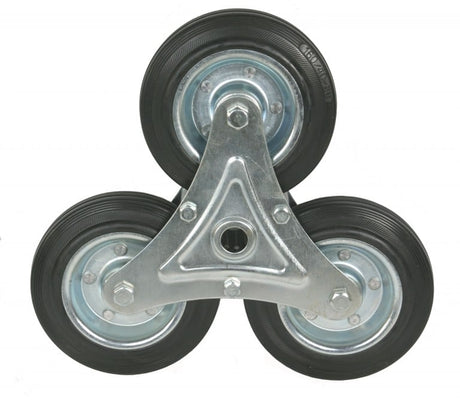 Set da 3 ruote Ravendo in gomma piena 150 x 20 mm per carrelli da trasporto, resistenti e anti-foratura
