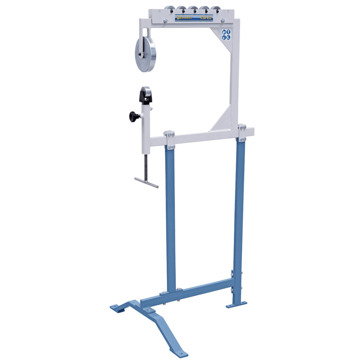Bernardo Ruota Inglese RSM 450 con gola da 450 mm, 6 rulli inferiori e 1 rullo superiore, ideale per modellatura lamiera leggera.